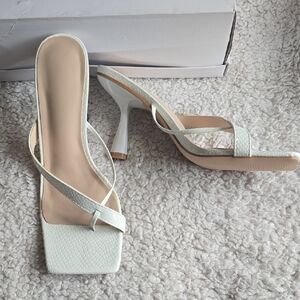 Elegant White Strappy Heels